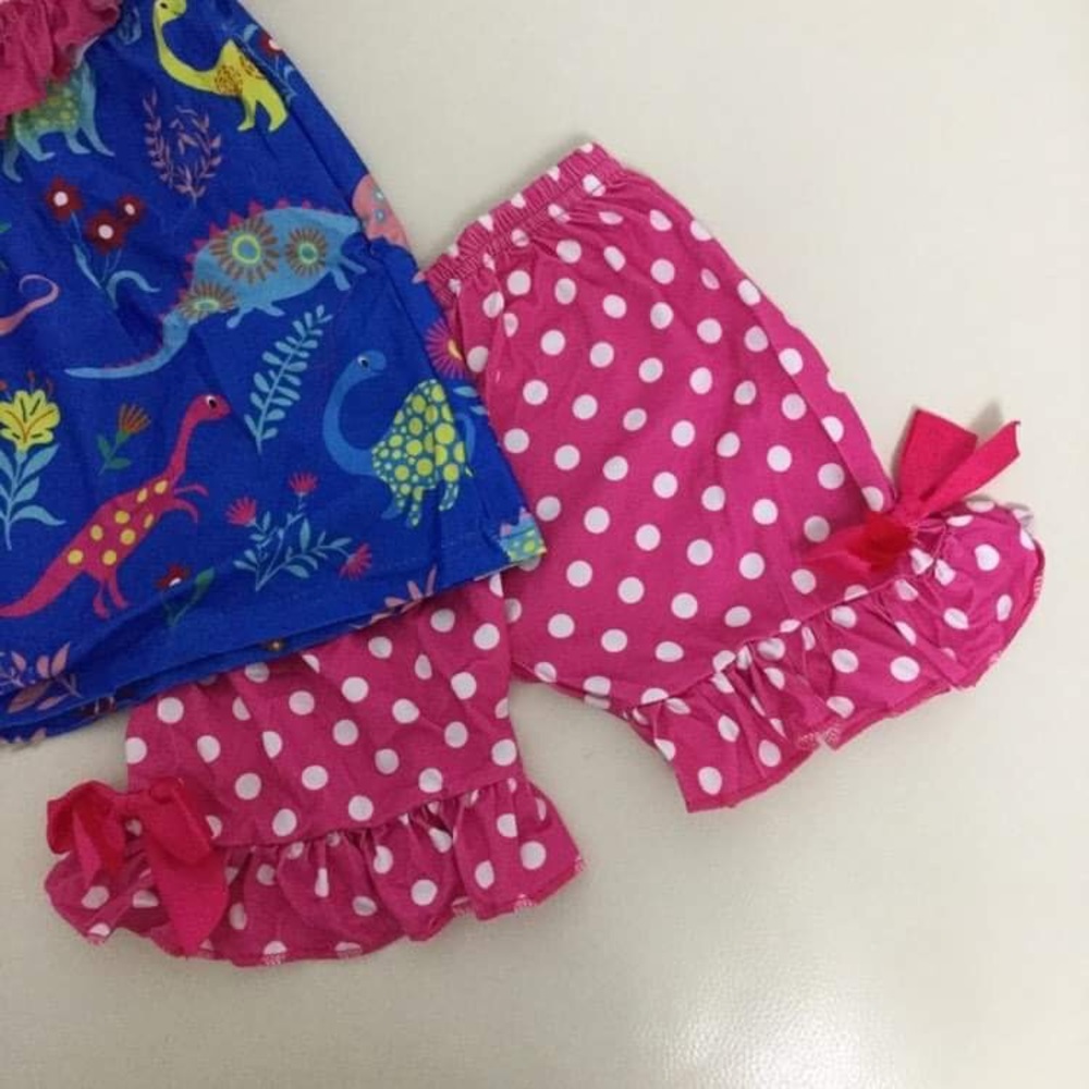 Dinosaur 🦕 🦖 Cute Pink Girl Shorts Set - Picture 3 of 5